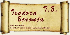 Teodora Beronja vizit kartica